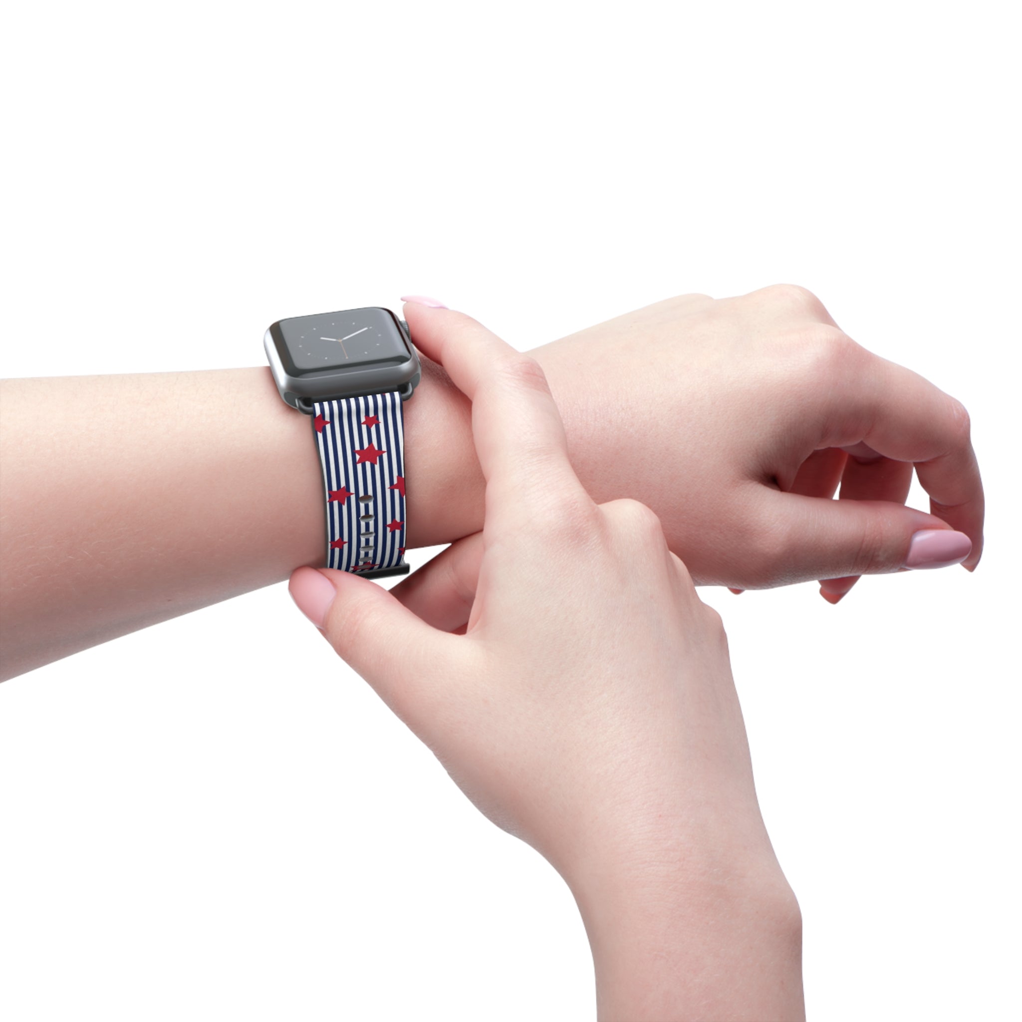 Blue Stripes & Red Stars Smartwatch Strap by etchd, view 11