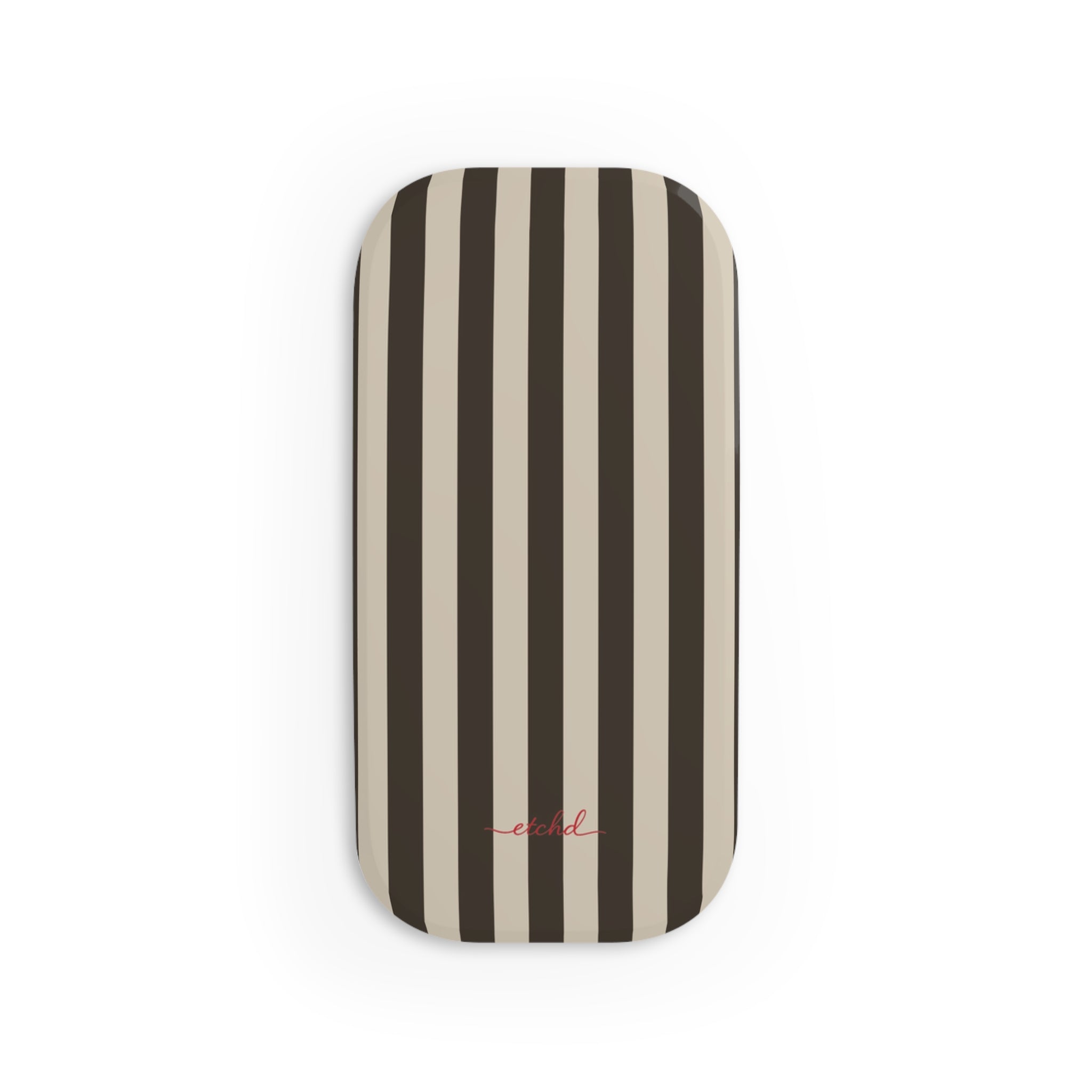 Cream & Brown Striped Click-On Phone Grip by etchd, view 2