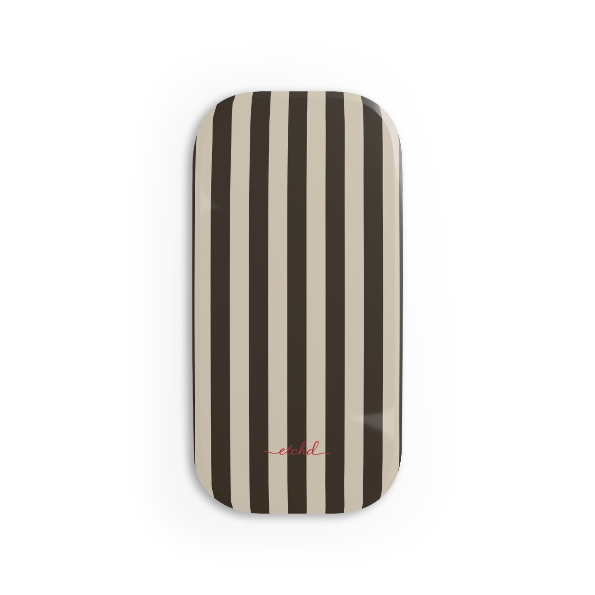 Cream & Brown Striped Click-On Phone Grip by etchd