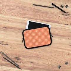 Coral & Peach Gingham Laptop Sleeve by etchd, view 14