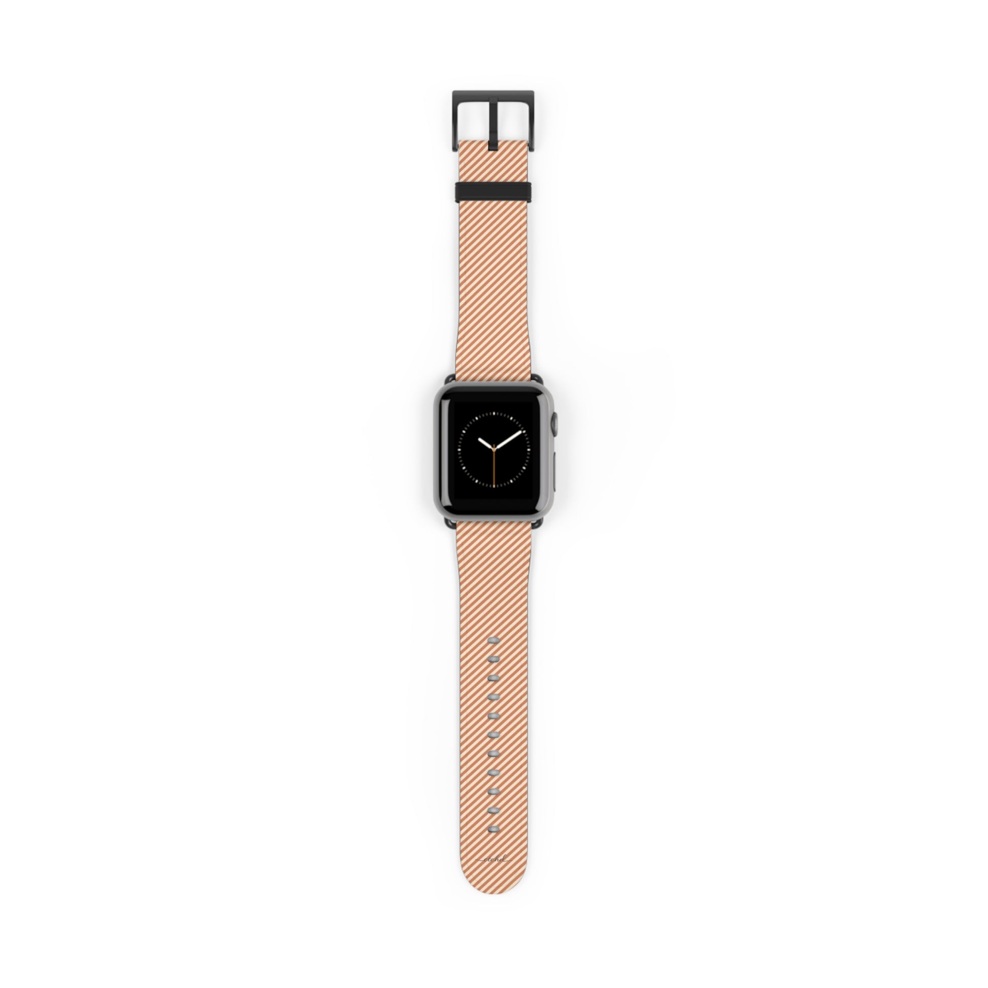 Terracotta & Cream Striped Diagonal Smartwatch Strap by etchd
