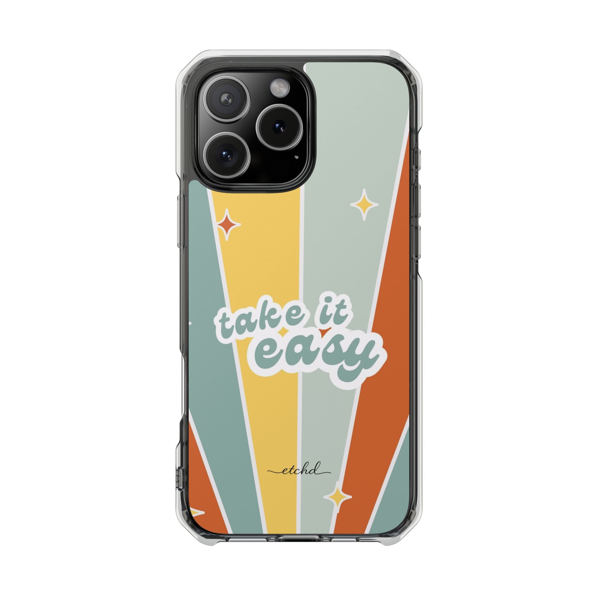 Take It Easy Clear Magnetic Phone Case by etchd
