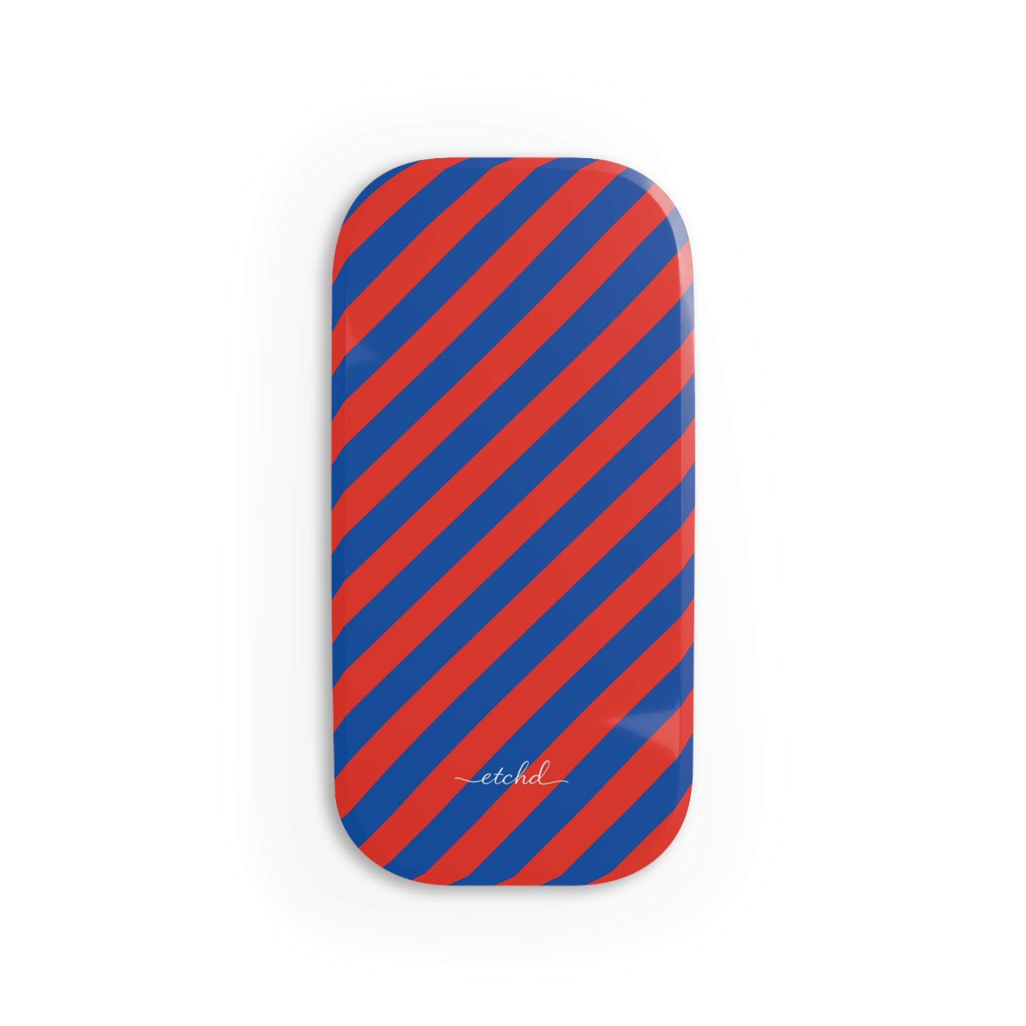 Cobalt And Poppy Diagonal Click-On Phone Grip by etchd