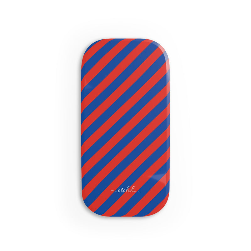 Cobalt And Poppy Diagonal Click-On Phone Grip by etchd