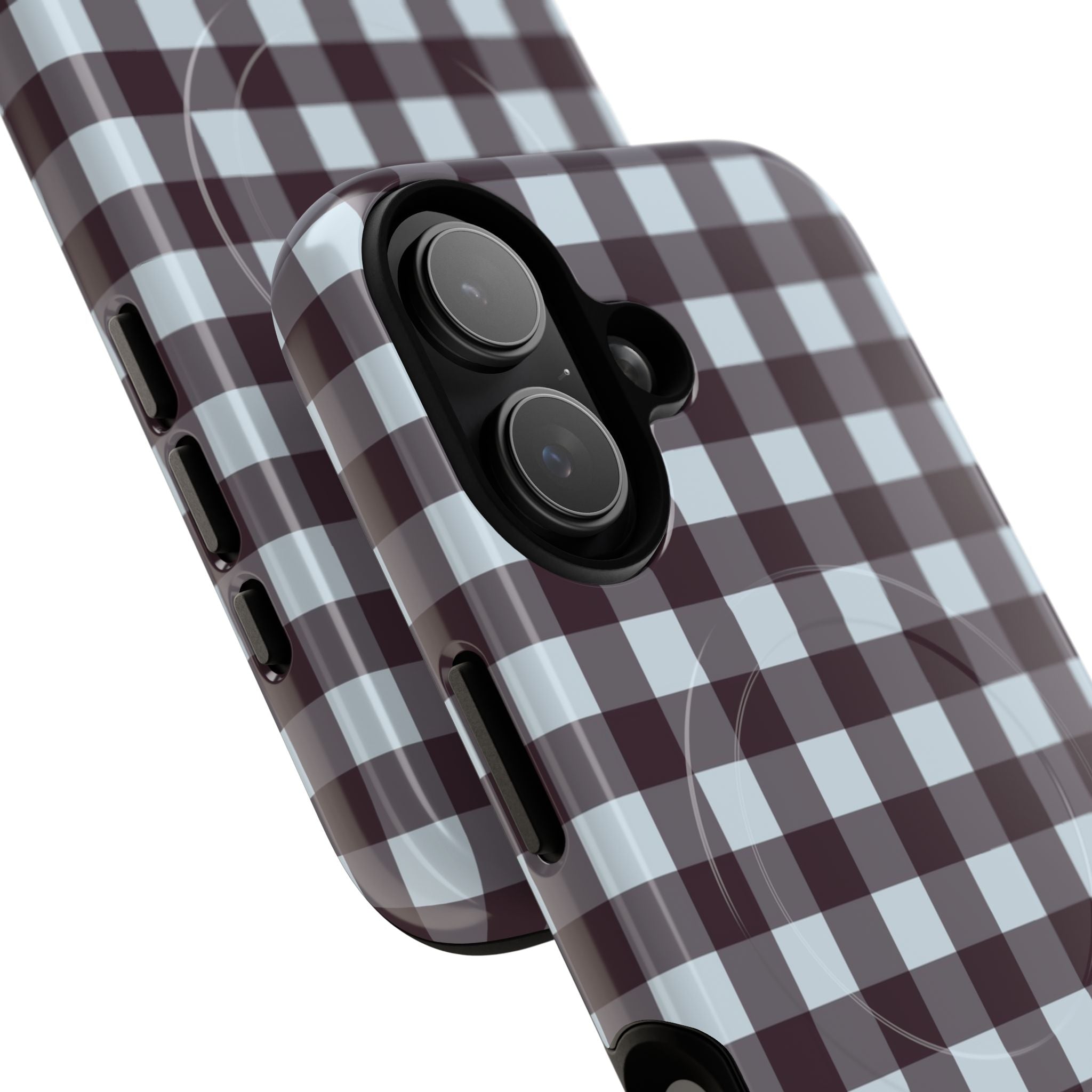 Blue & Plum Gingham Magnetic Phone Case by etchd, view 87