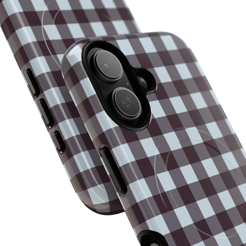 Blue & Plum Gingham Magnetic Phone Case by etchd, view 87