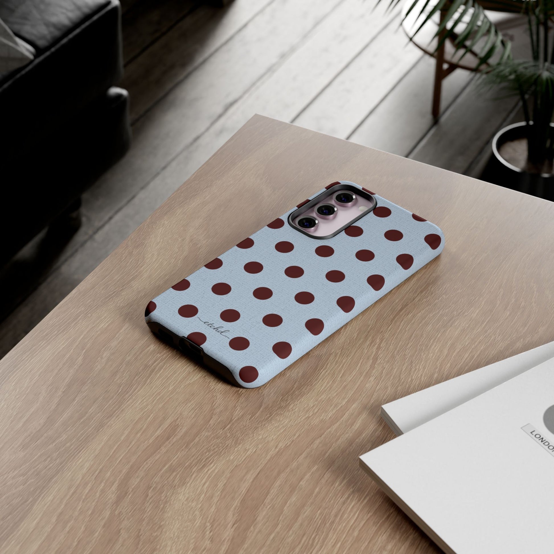 Blue & Cherry Polka Dot Phone Case by etchd, view 51