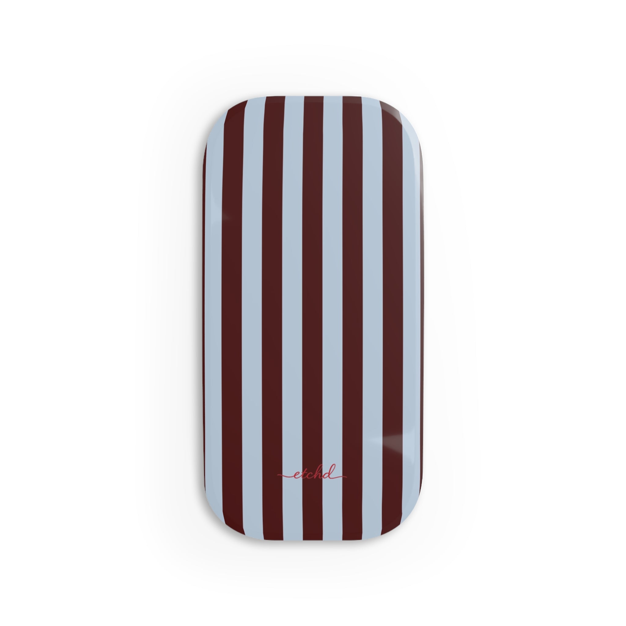 Blue & Cherry Striped Click-On Phone Grip by etchd