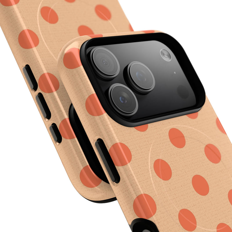 Coral & Peach Polka Dot Magnetic Phone Case by etchd, view 99