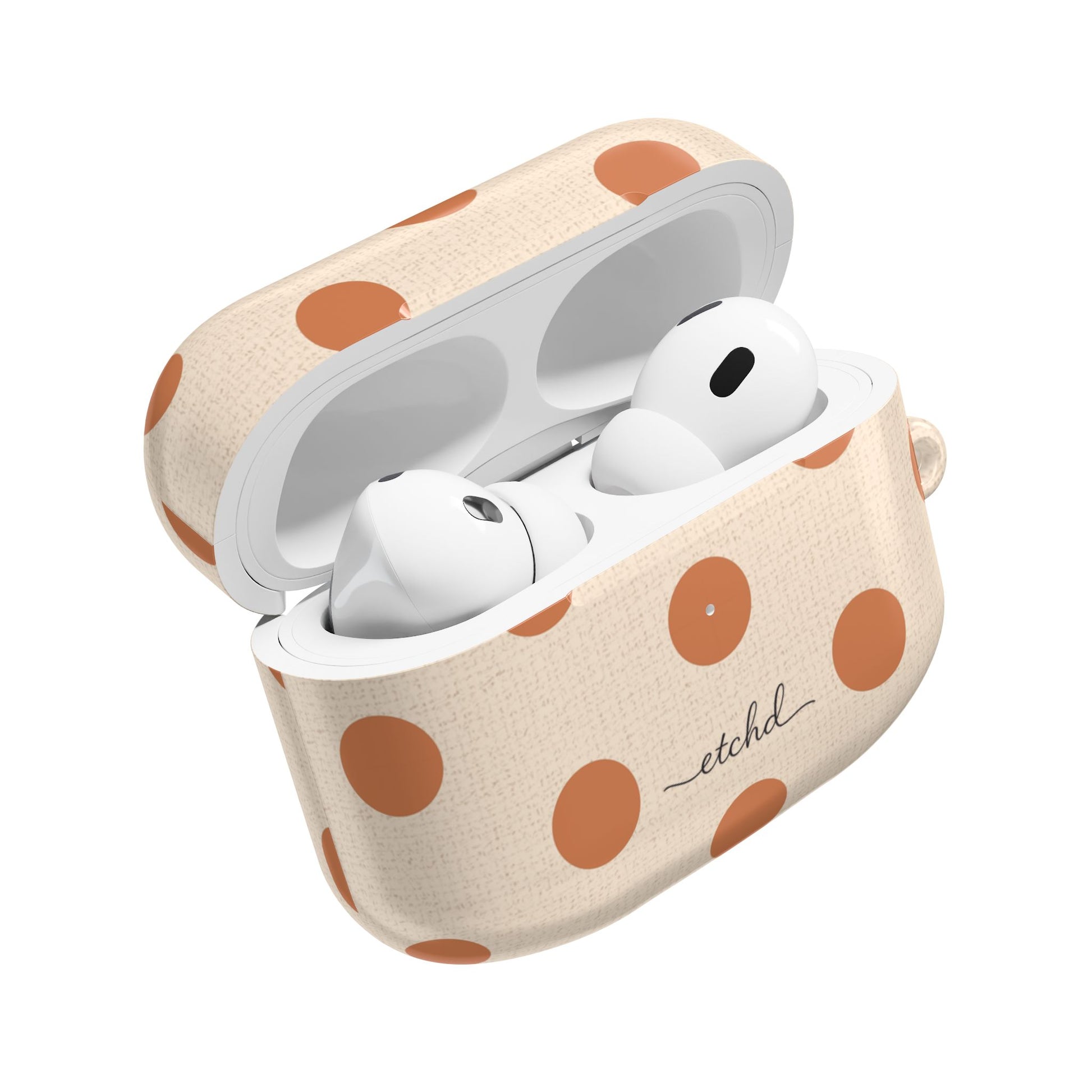 Terracotta & Cream Polka Dot AirPod Case by etchd, view 9