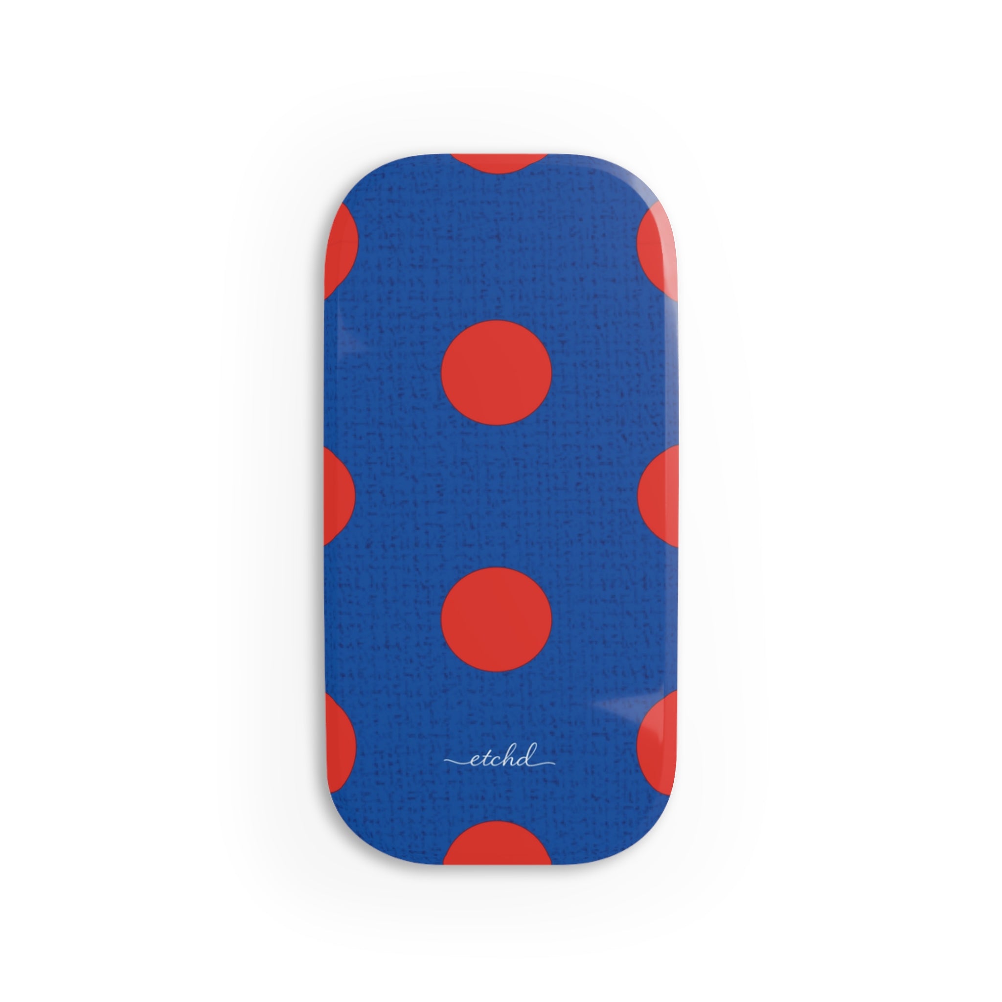 Poppy And Cobalt Polka Dot Click-On Phone Grip by etchd
