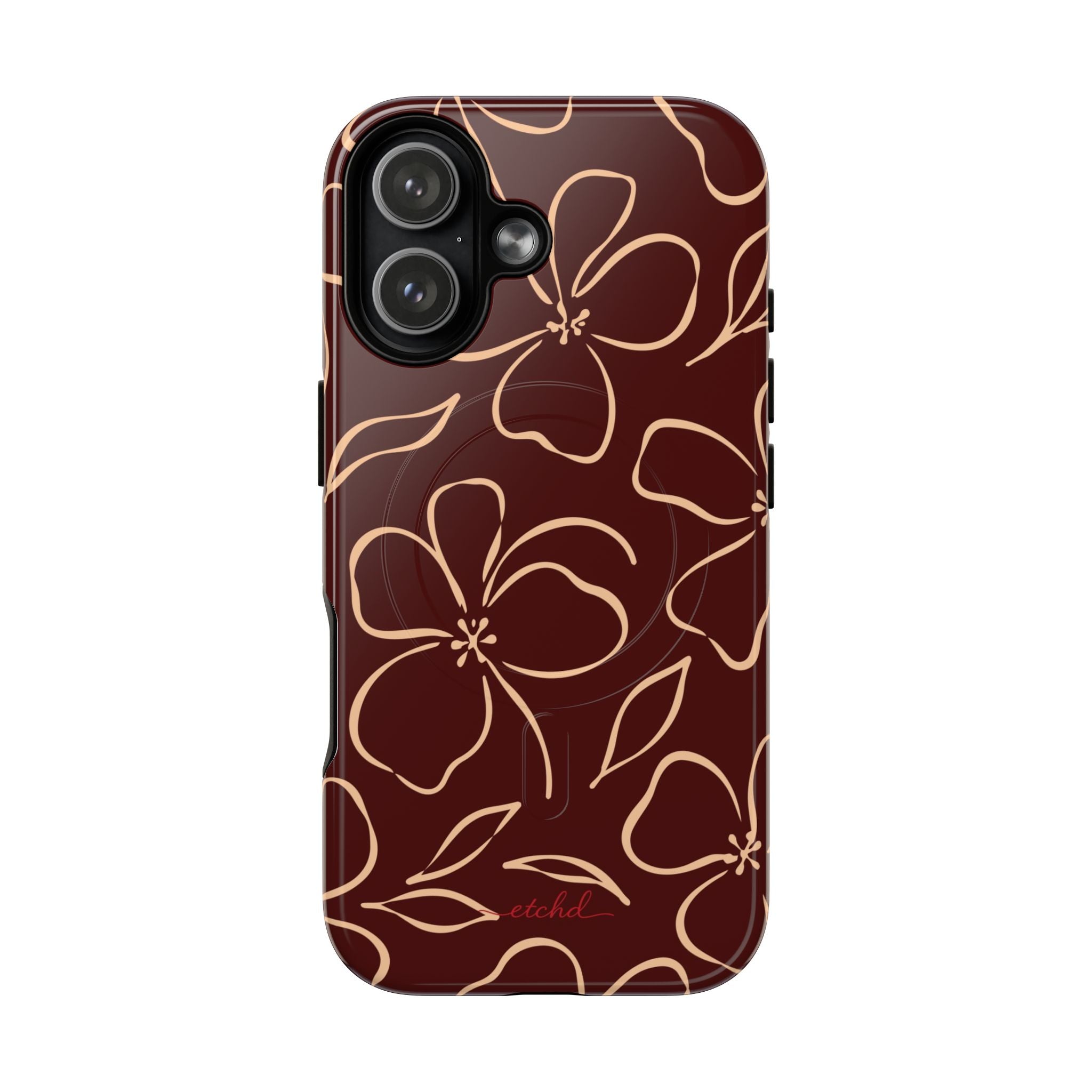 Cherry & Peach Floral Magnetic Phone Case by etchd, view 25