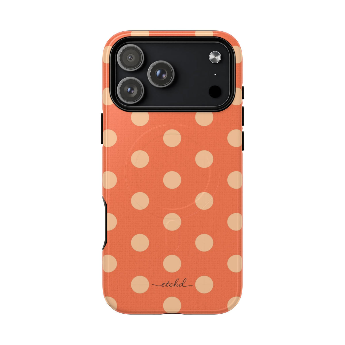 Peach & Coral Polka Dot Magnetic Phone Case by etchd, view 31