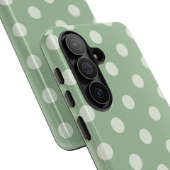 Cream & Sage Polka Dot Phone Case by etchd, view 209