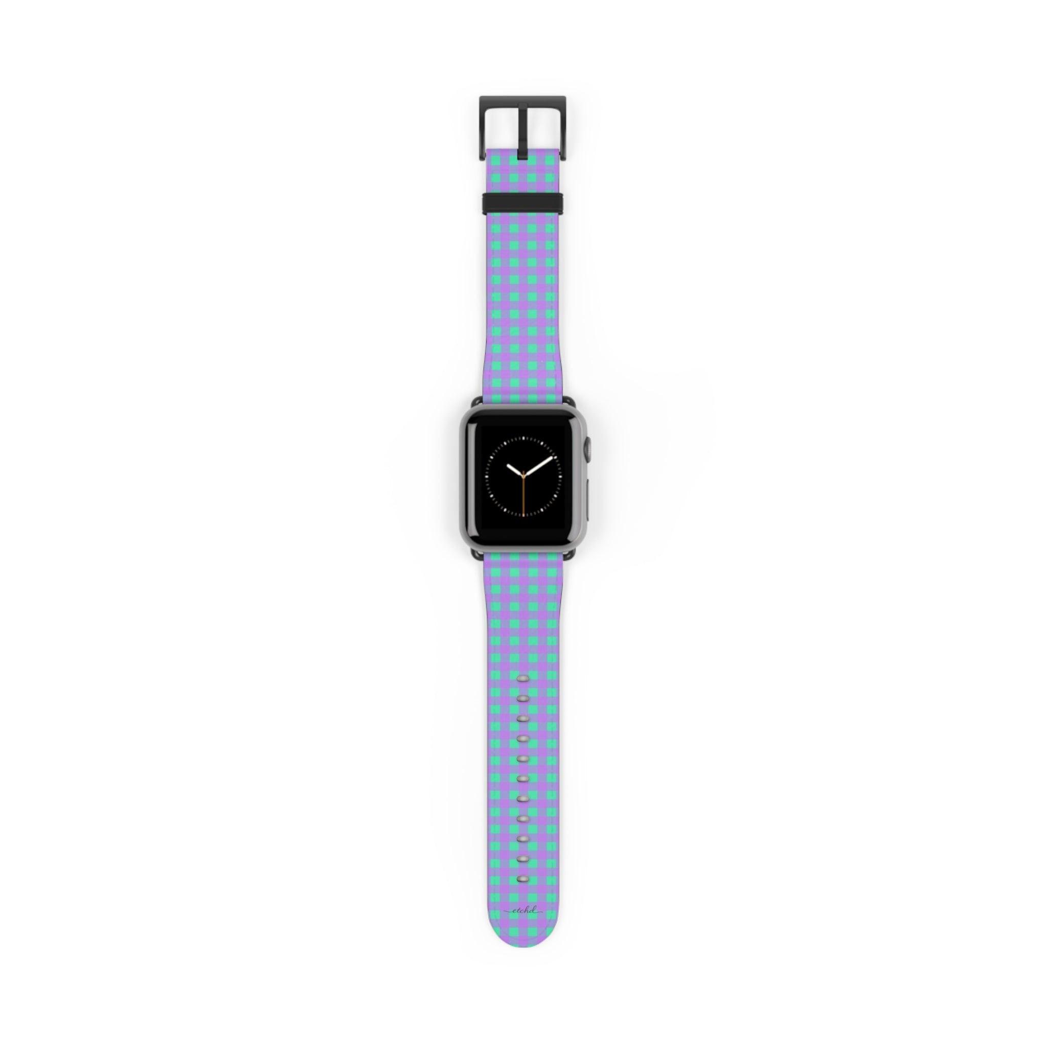 Hypermint & Lilac Gingham Smartwatch Strap by etchd