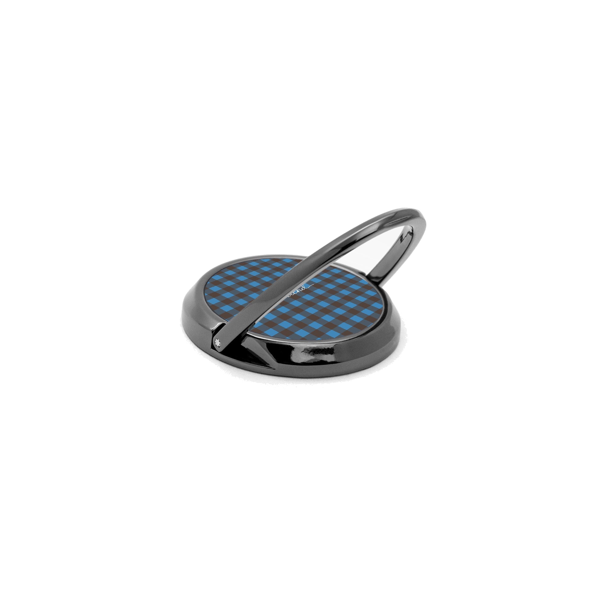 Cerulean & Espresso Gingham Phone Ring Holder by etchd, view 5