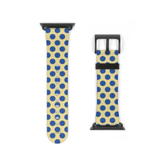 Cobalt & Butter Polka Dot Smartwatch Strap by etchd, view 9
