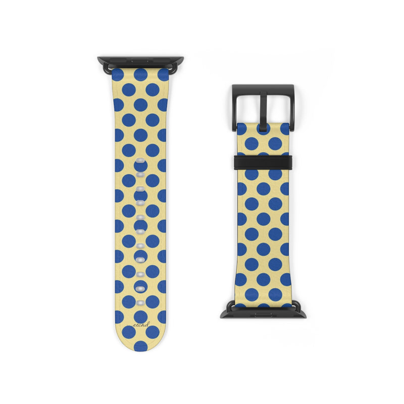 Cobalt & Butter Polka Dot Smartwatch Strap by etchd, view 9