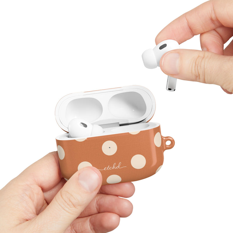 Cream & Terracotta Polka Dot AirPod Case by etchd, view 11