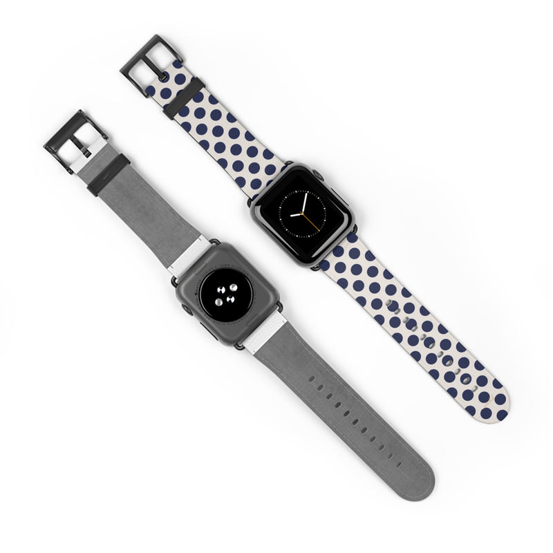 Navy & Cream Polka Dot Smartwatch Strap by etchd, view 10