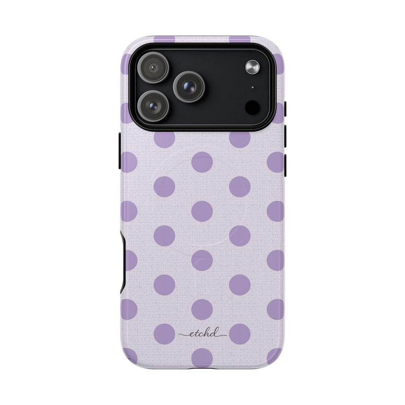 Lilac & Cream Polka Dot Magnetic Phone Case by etchd, view 31
