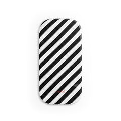 Black & White Striped Diagonal Click-On Phone Grip by etchd