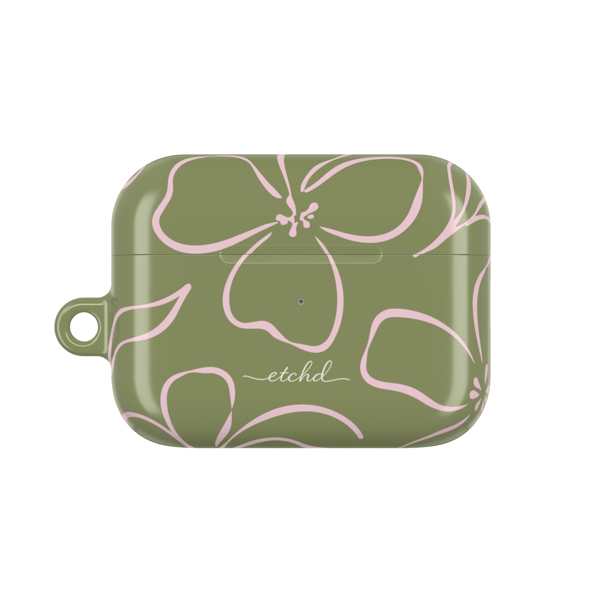 Green & Pink Floral AirPod Case by etchd, view 2