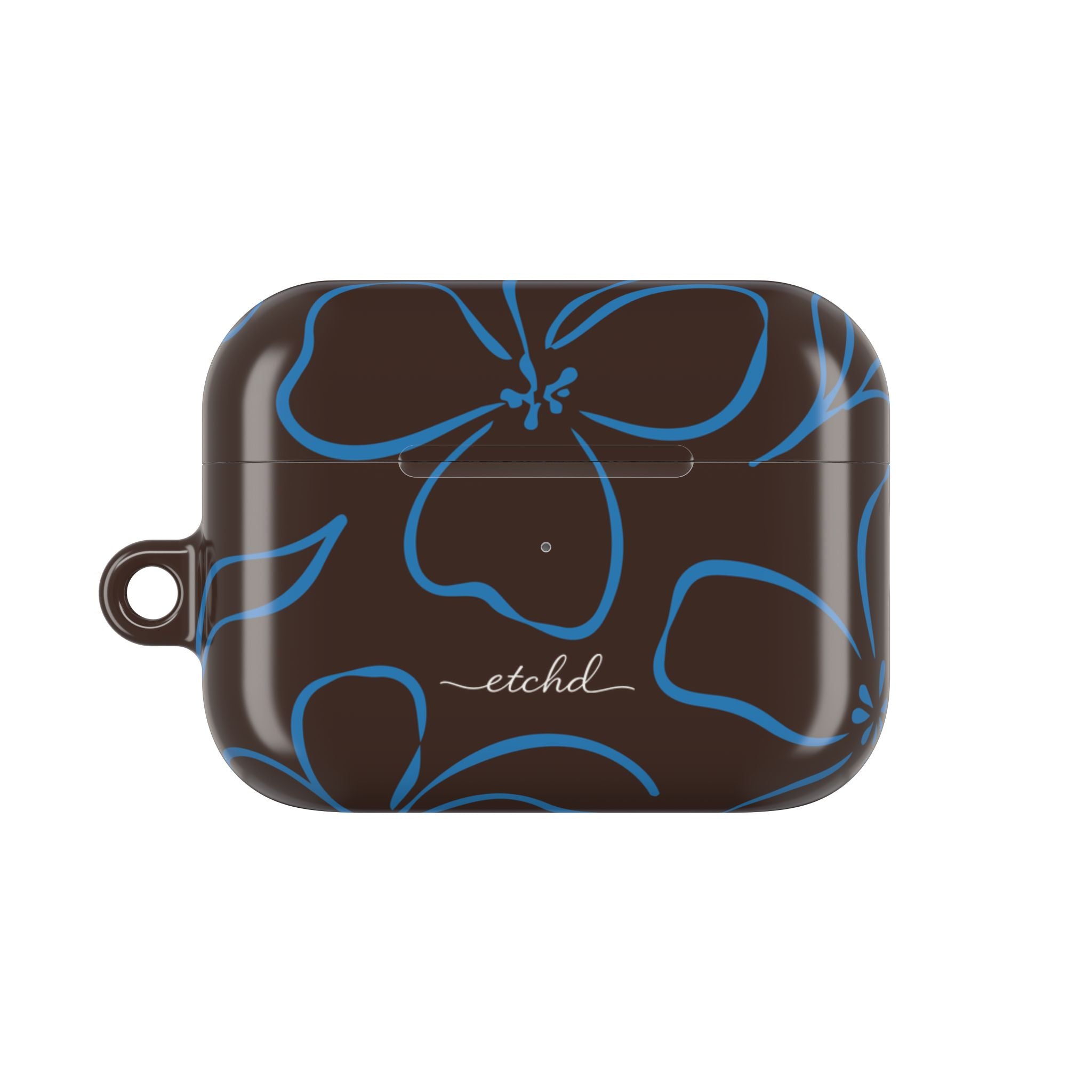 Espresso & Cerulean Floral AirPod Case by etchd, view 2