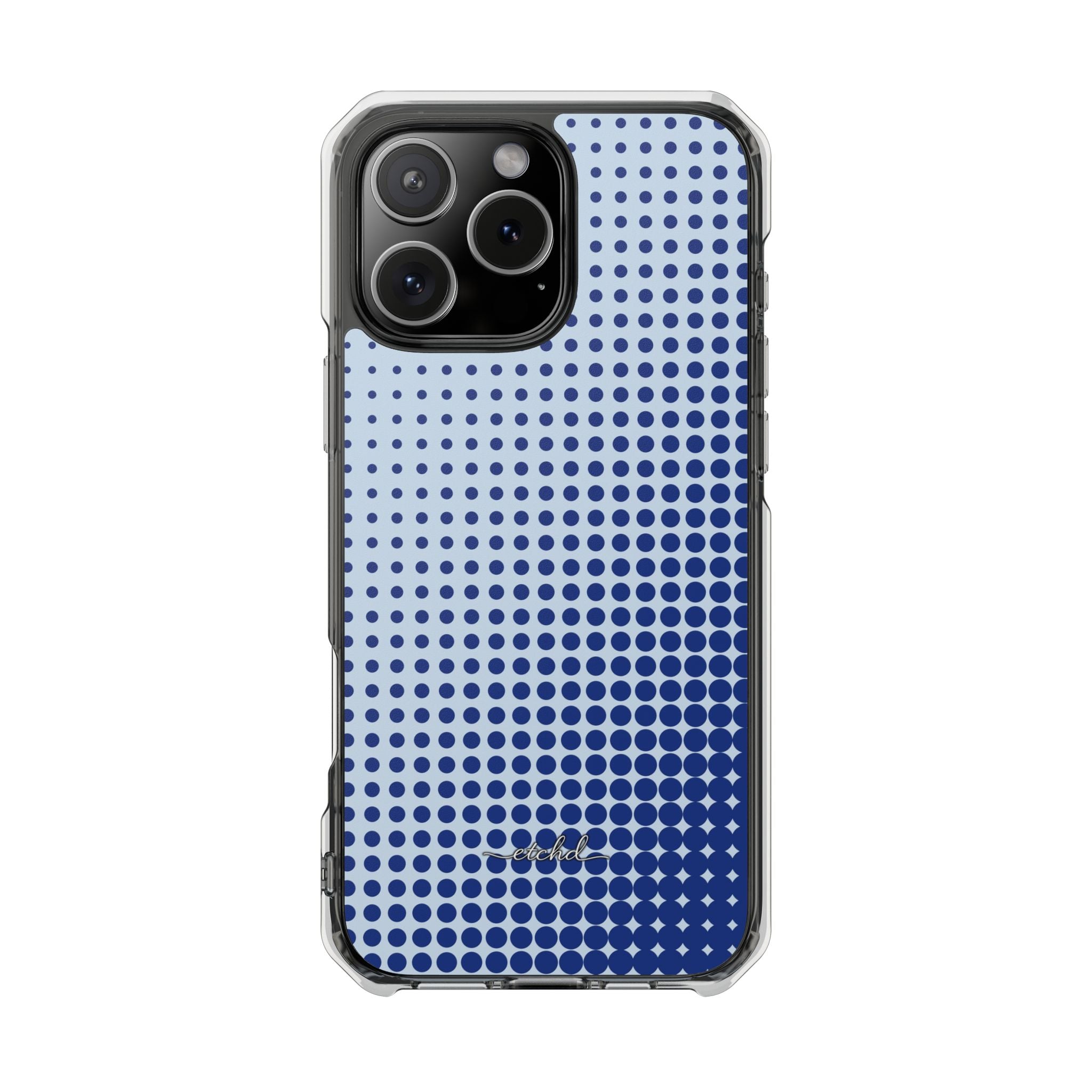 Cobalt Halftone Coque Téléphone Magnétique Transparente
