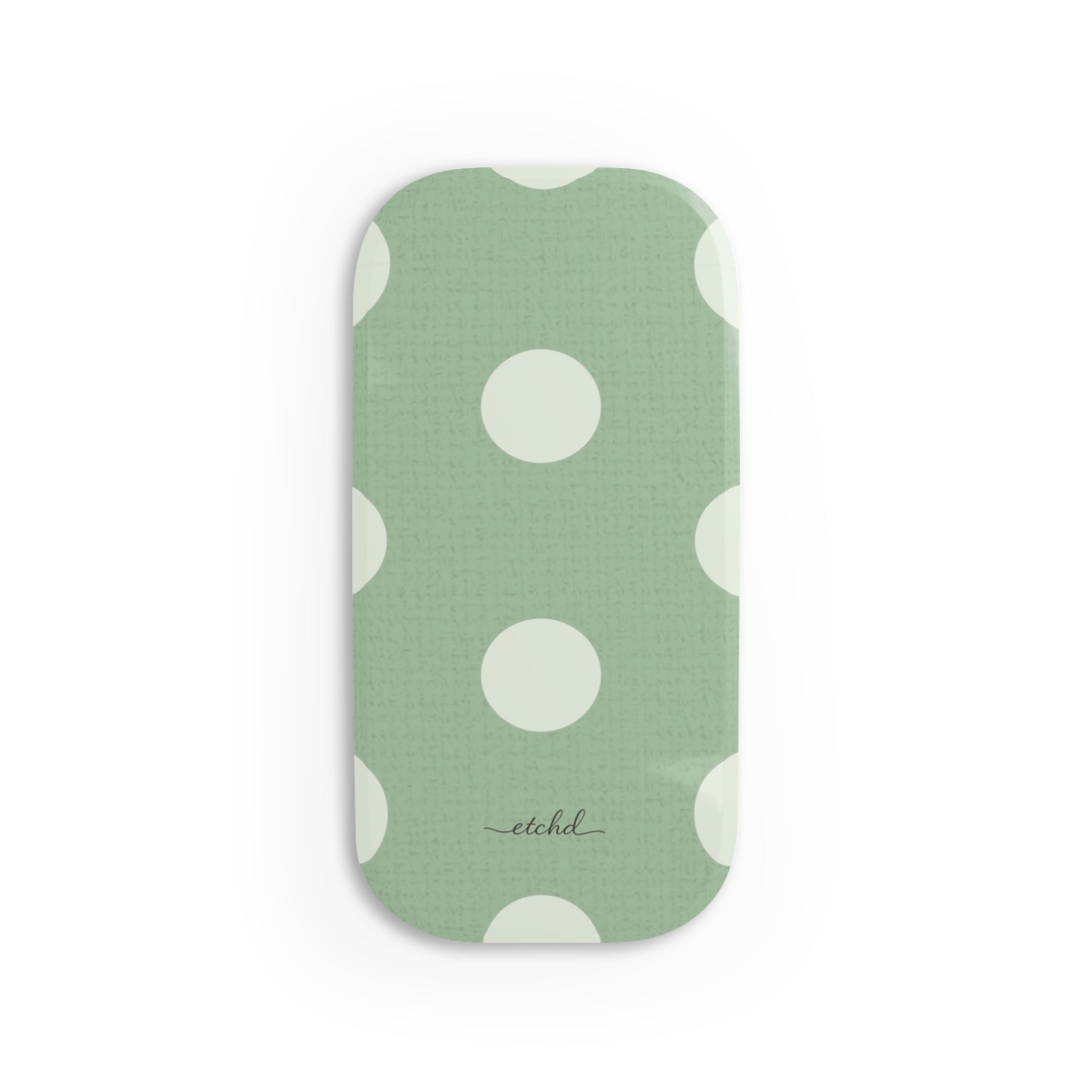 Cream & Sage Polka Dot Click-On Phone Grip by etchd