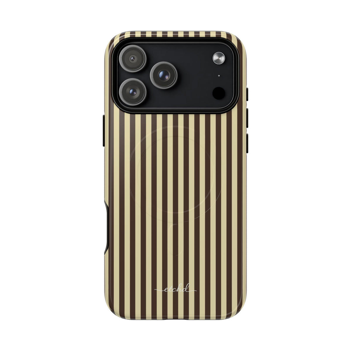 Butter & Brown Striped Magnetic Phone Case by etchd, view 31