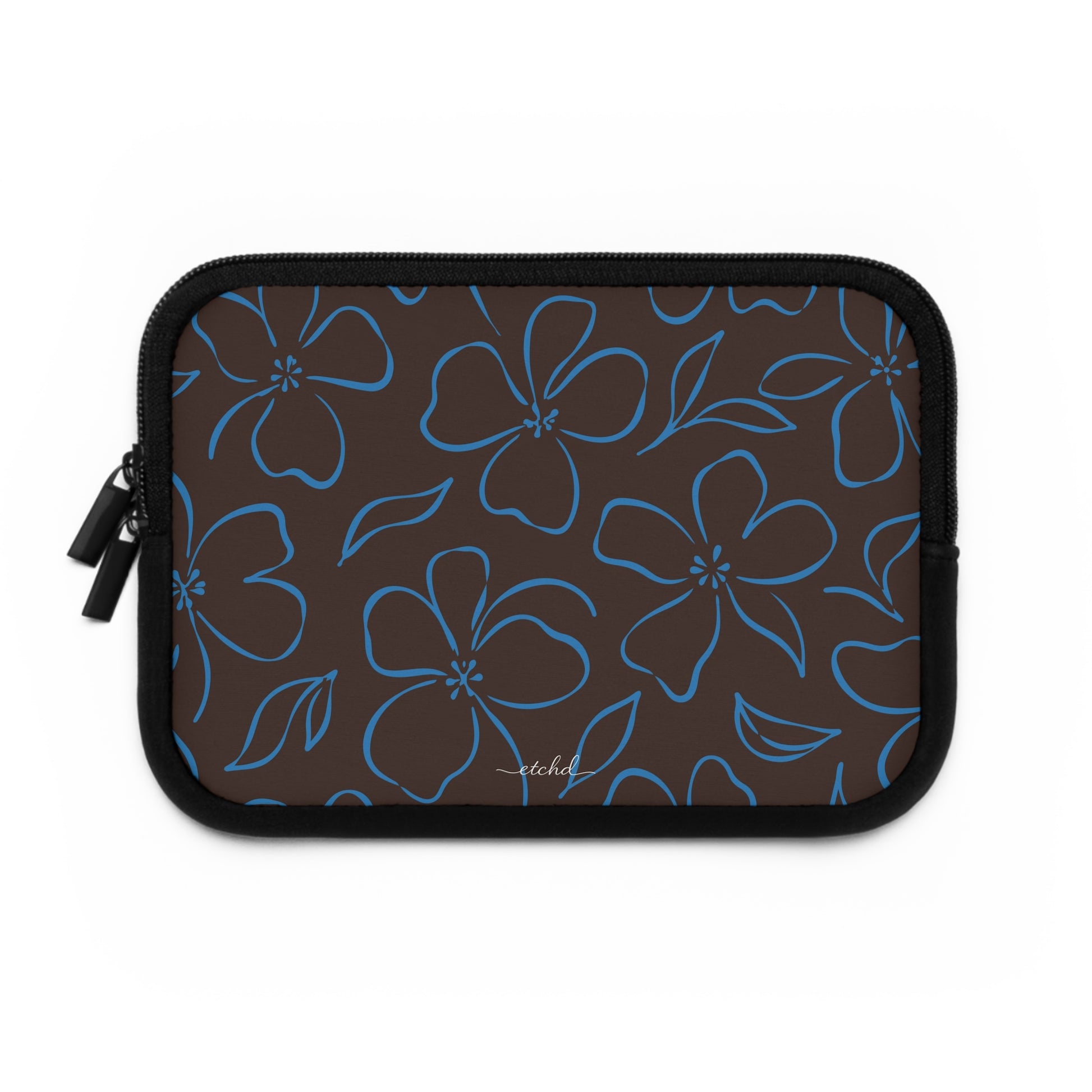 Espresso & Cerulean Floral Custodia per laptop di etchd, vista 2