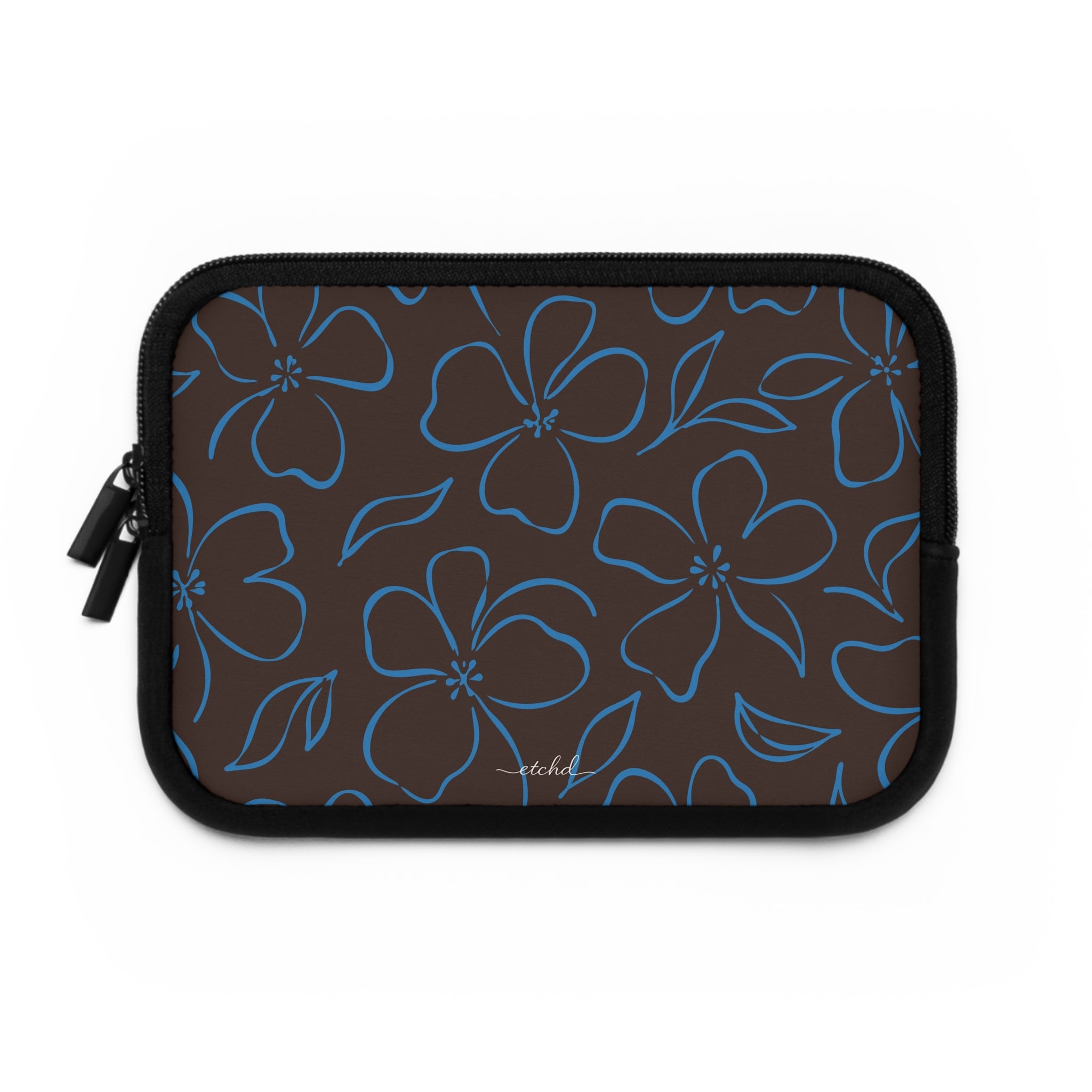 Espresso & Cerulean Floral Custodia per laptop di etchd, vista 2