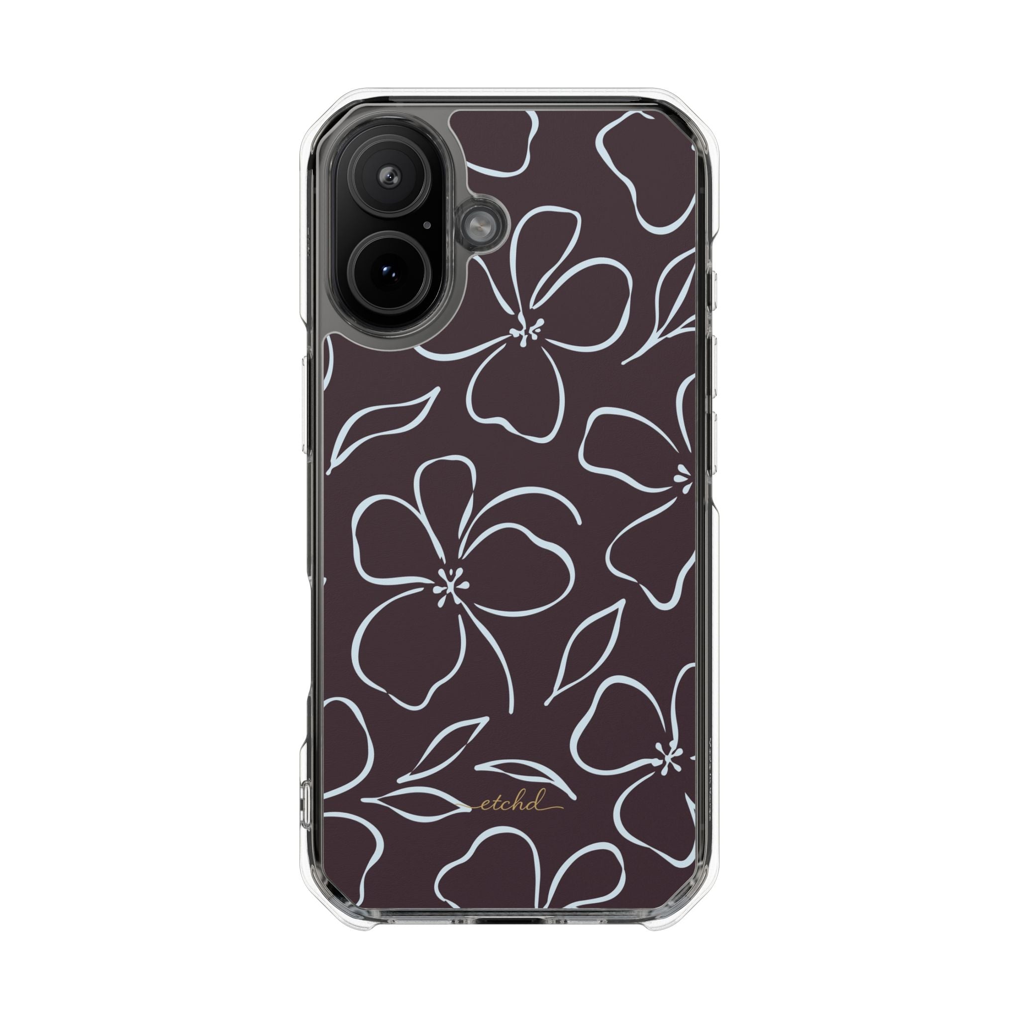 Plum & Blue Floral Clear Magnetic Phone Case by etchd, view 13
