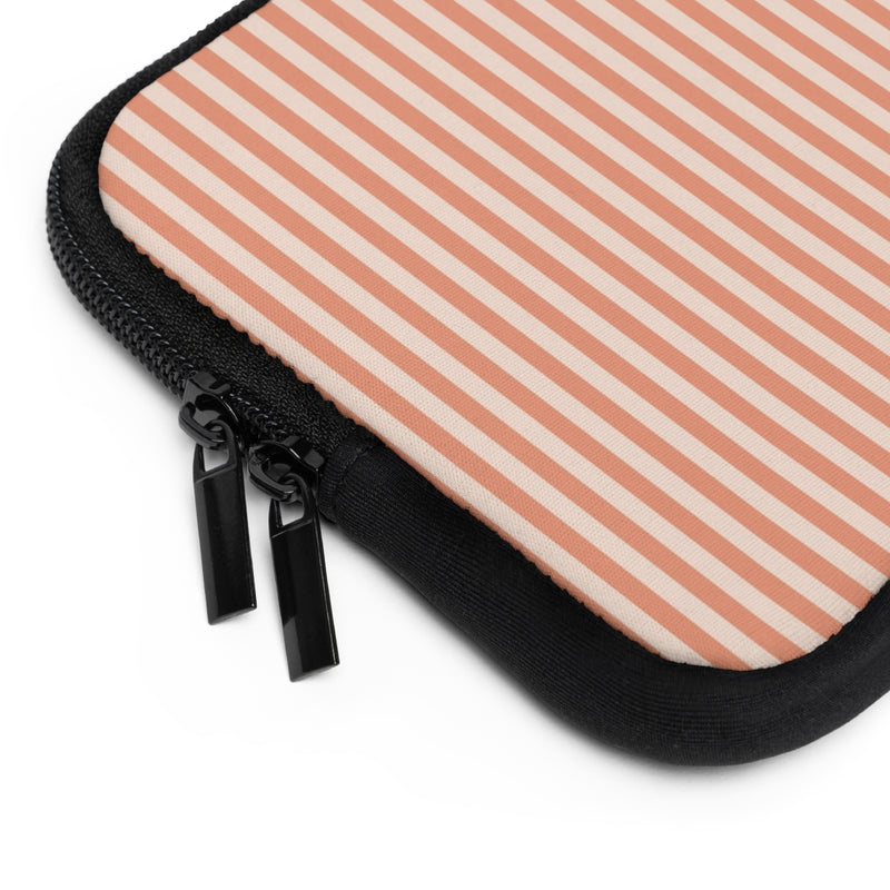 Coral & Cream Striped Laptop Sleeve by etchd, view 12