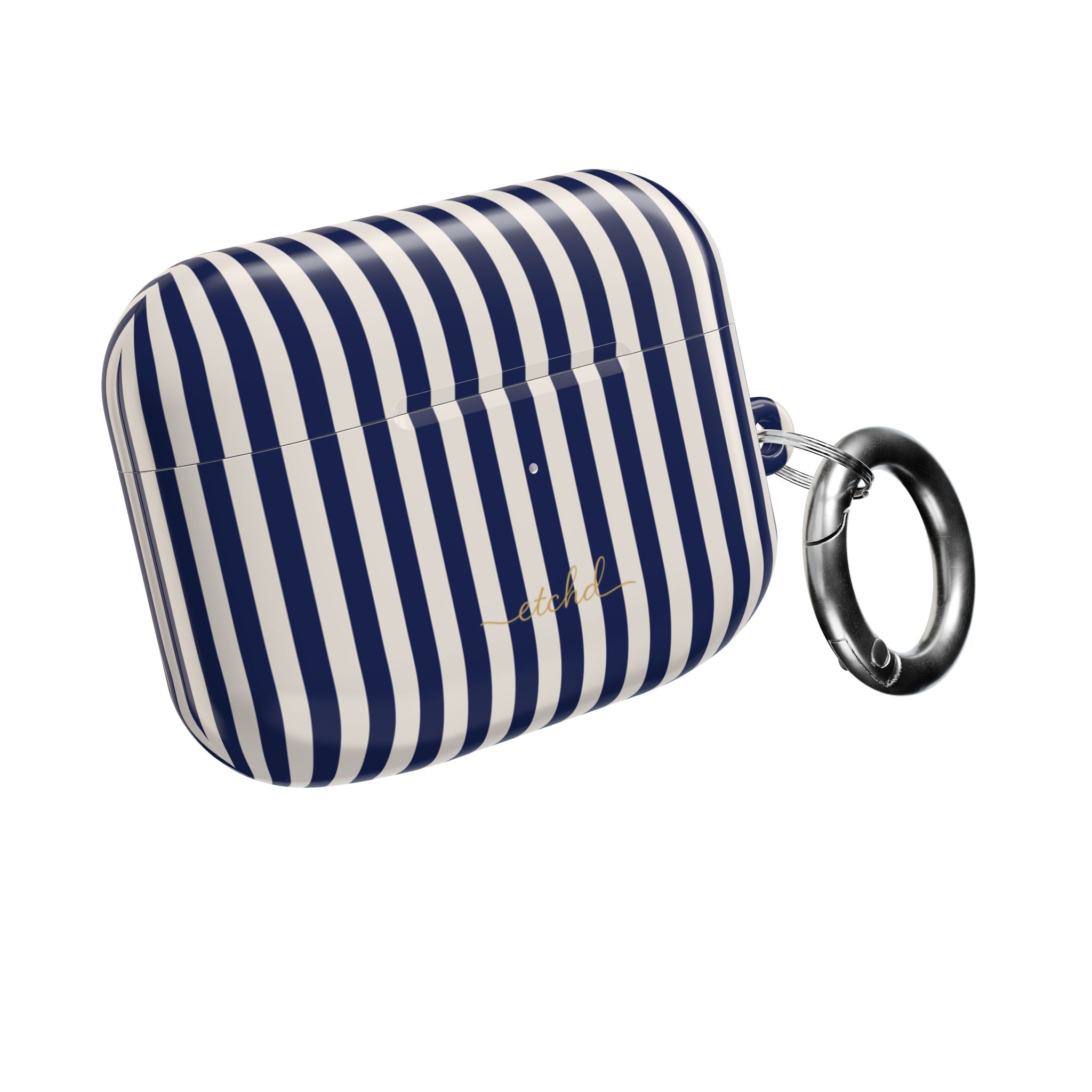 Navy & Cream Striped AirPod Case by etchd, view 8