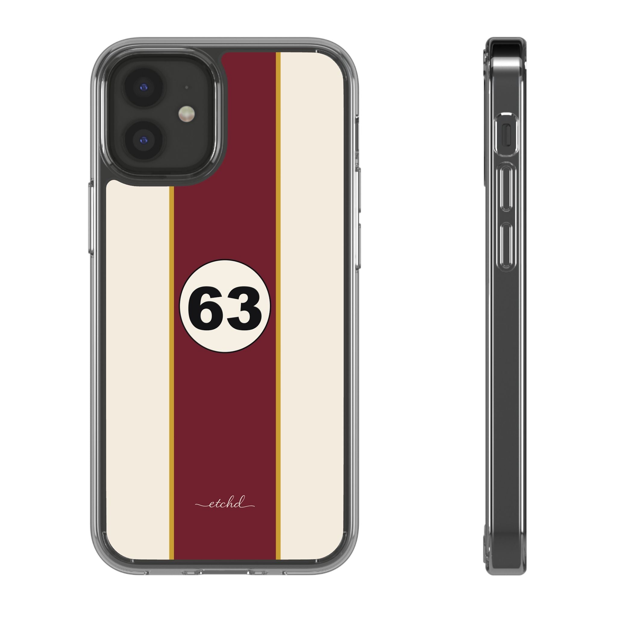 Retro Racing Clear Phone Case by etchd, view 2