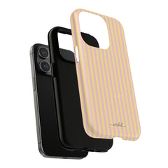 Pink & Butter Striped Magnetic Phone Case by etchd, view 100