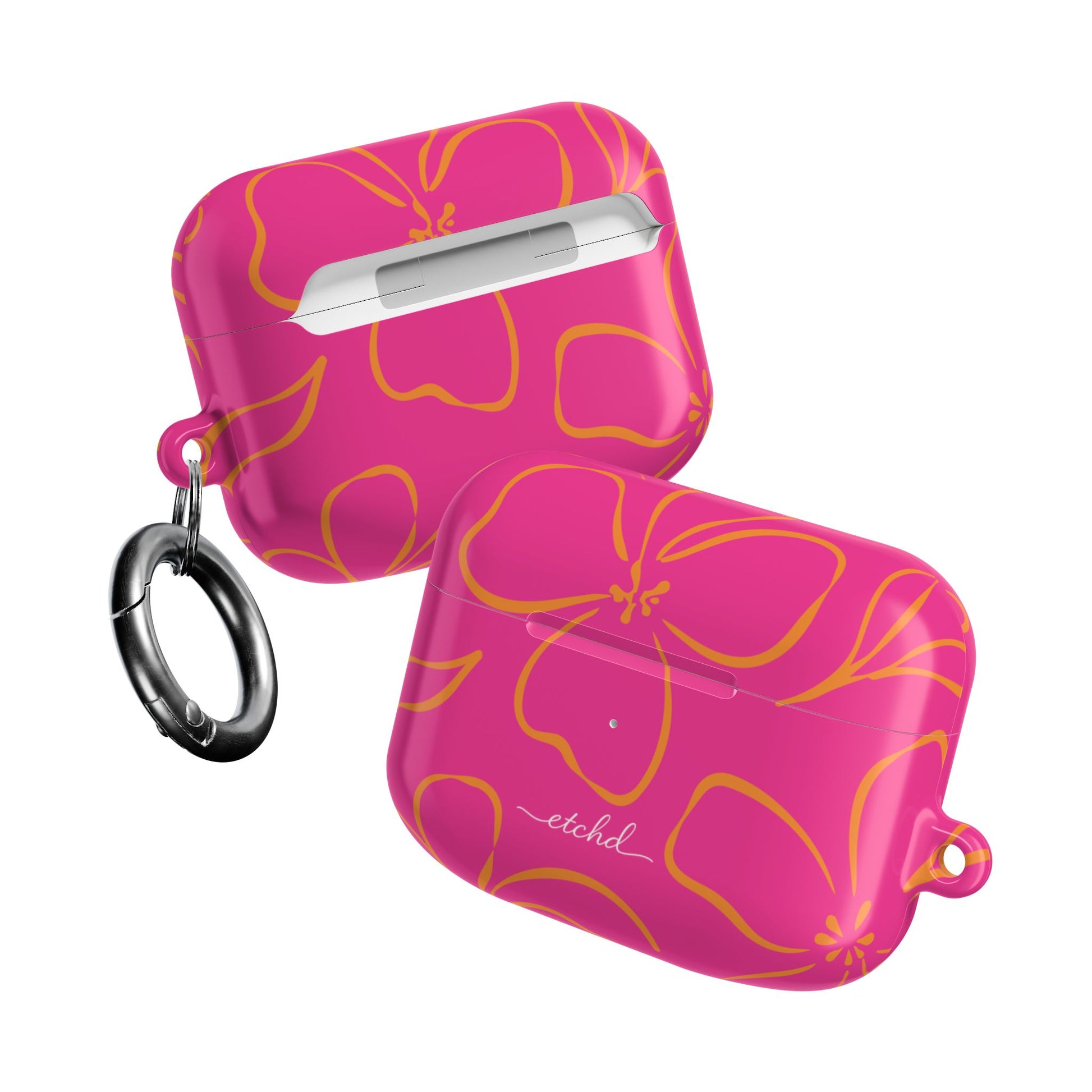 Pink & Orange Floral AirPod Case by etchd, view 10