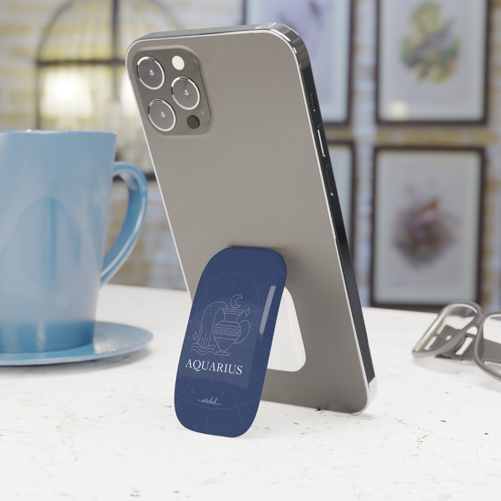 Aquarius Click-On Phone Grip by etchd, view 2