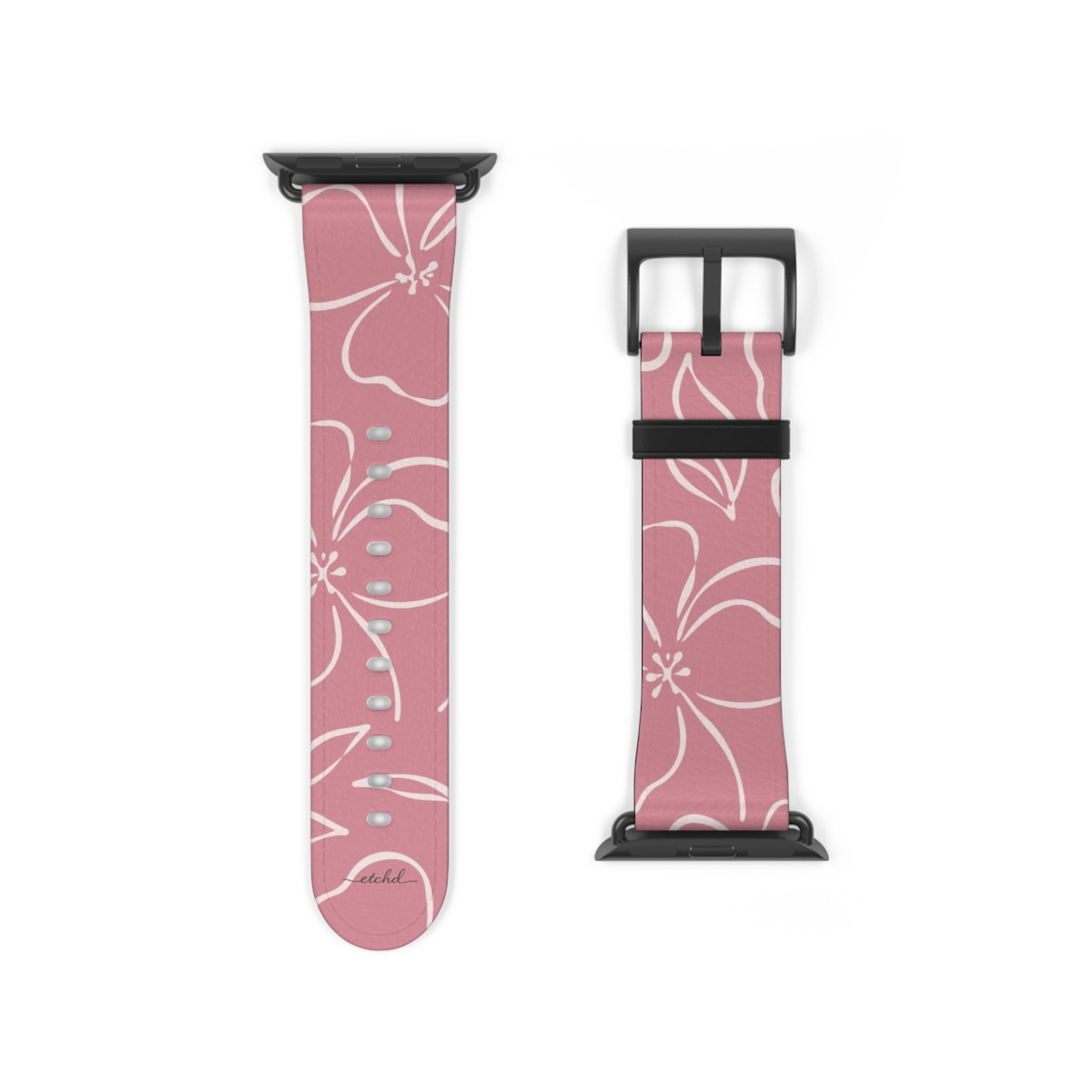 Blush & Cream Floral Smartwatch Strap by etchd, view 9