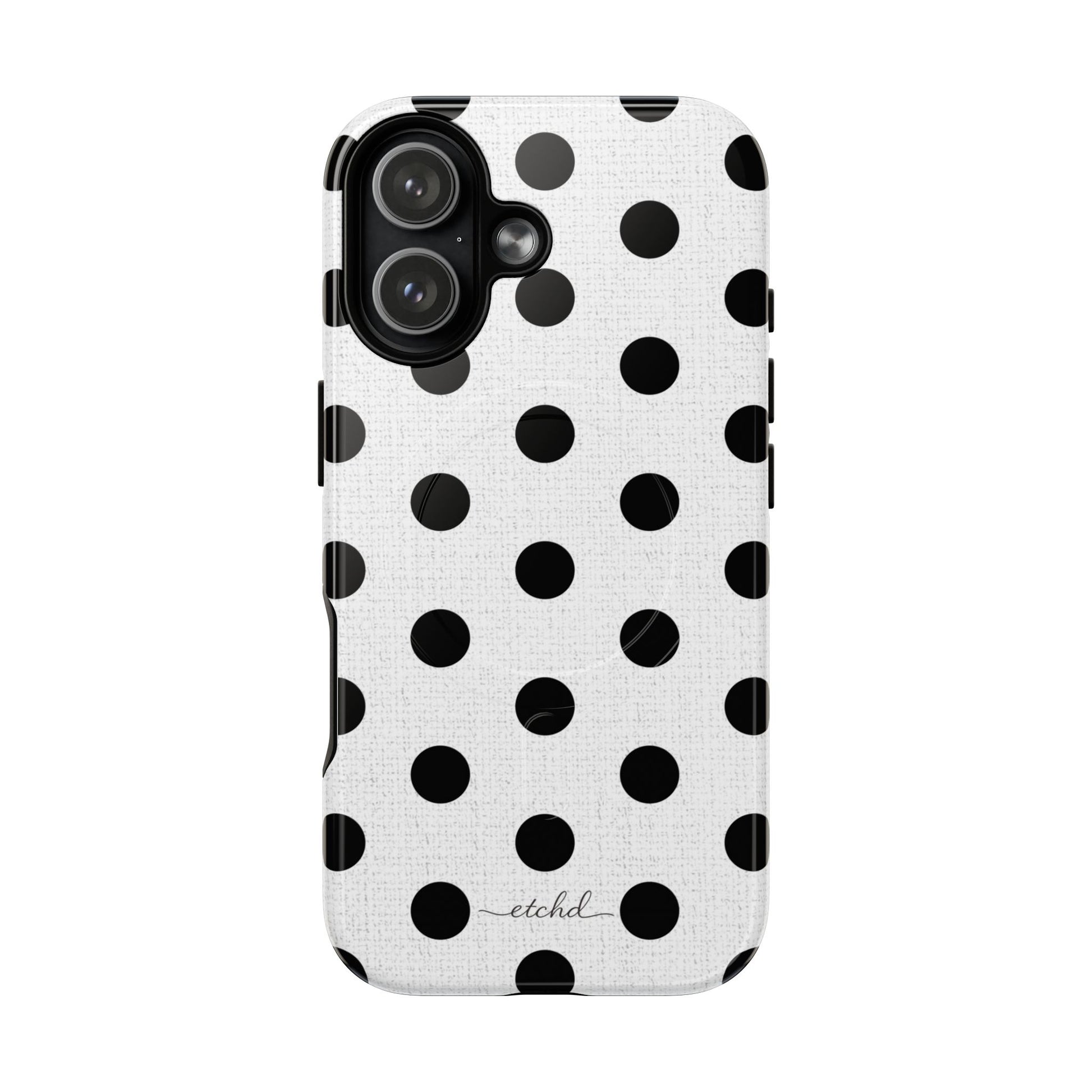 Black & White Polka Dot Magnetic Phone Case by etchd, view 25