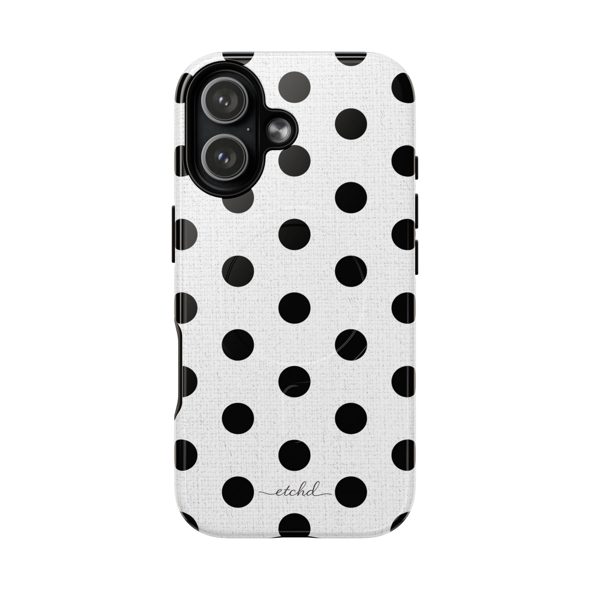 Black & White Polka Dot Magnetic Phone Case by etchd, view 25
