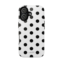 Black & White Polka Dot Magnetic Phone Case by etchd, view 25