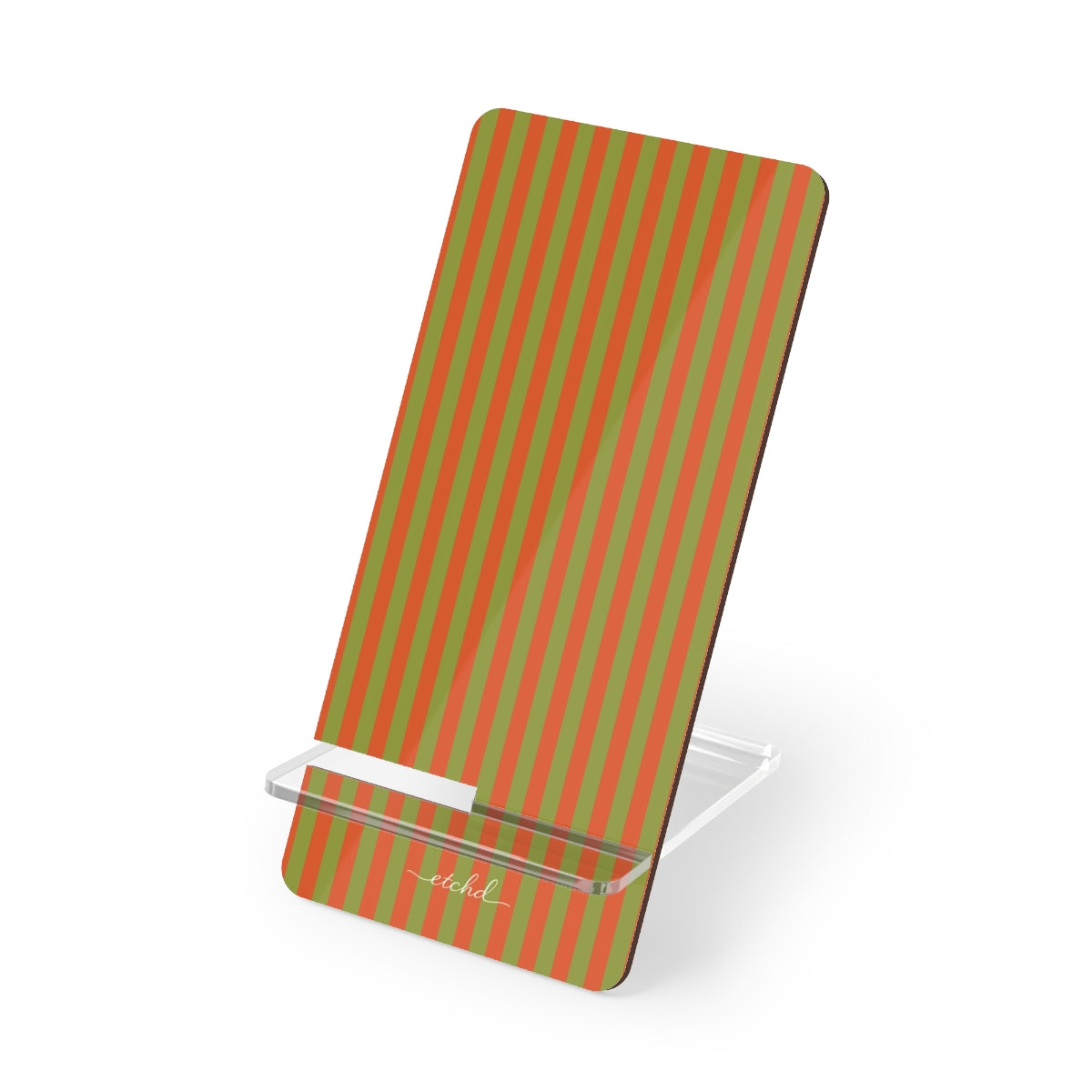 Persimmon & Wasabi Striped Soporte para móvil de etchd