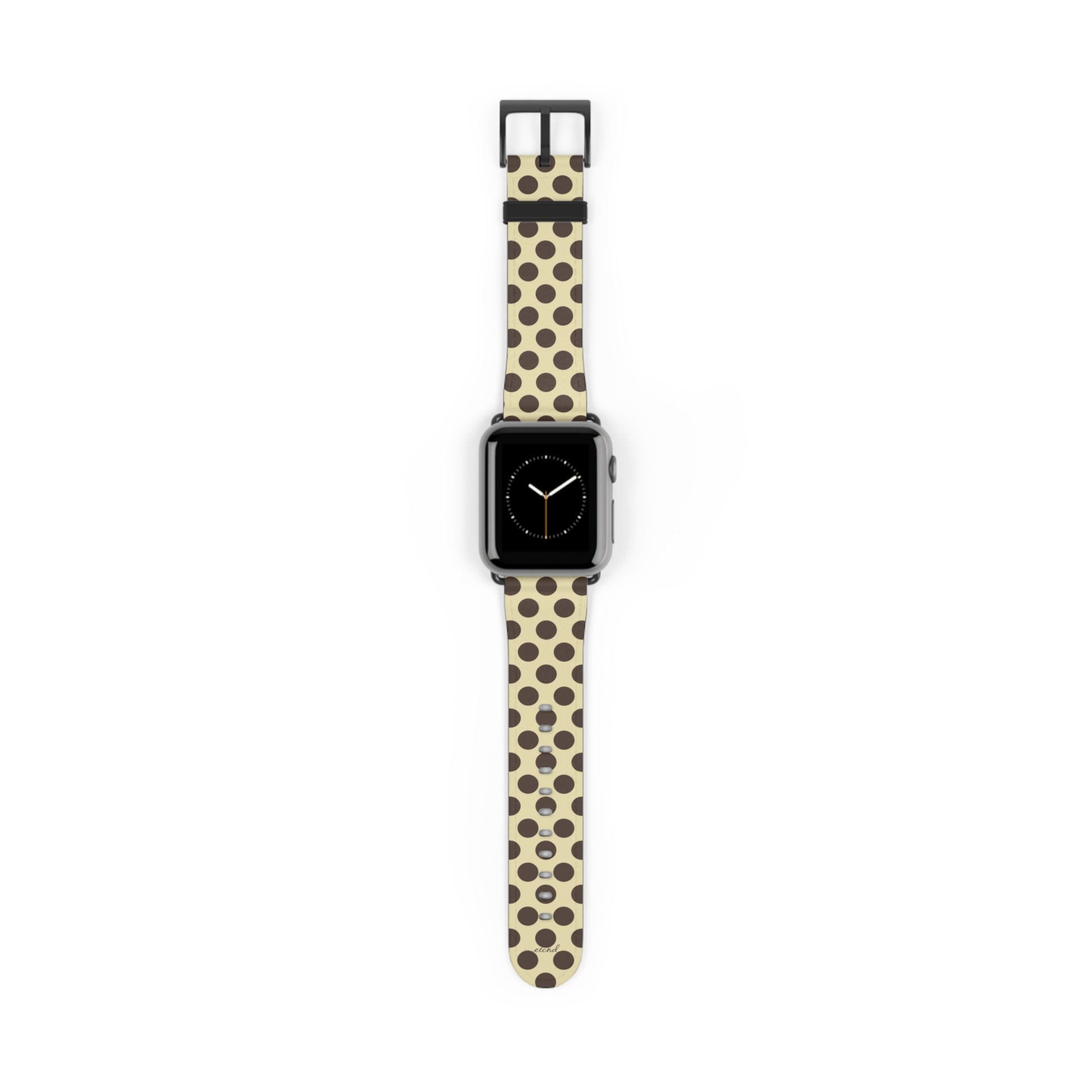 Butter Yellow And Brown Polka Dot Smartwatch Strap by etchd