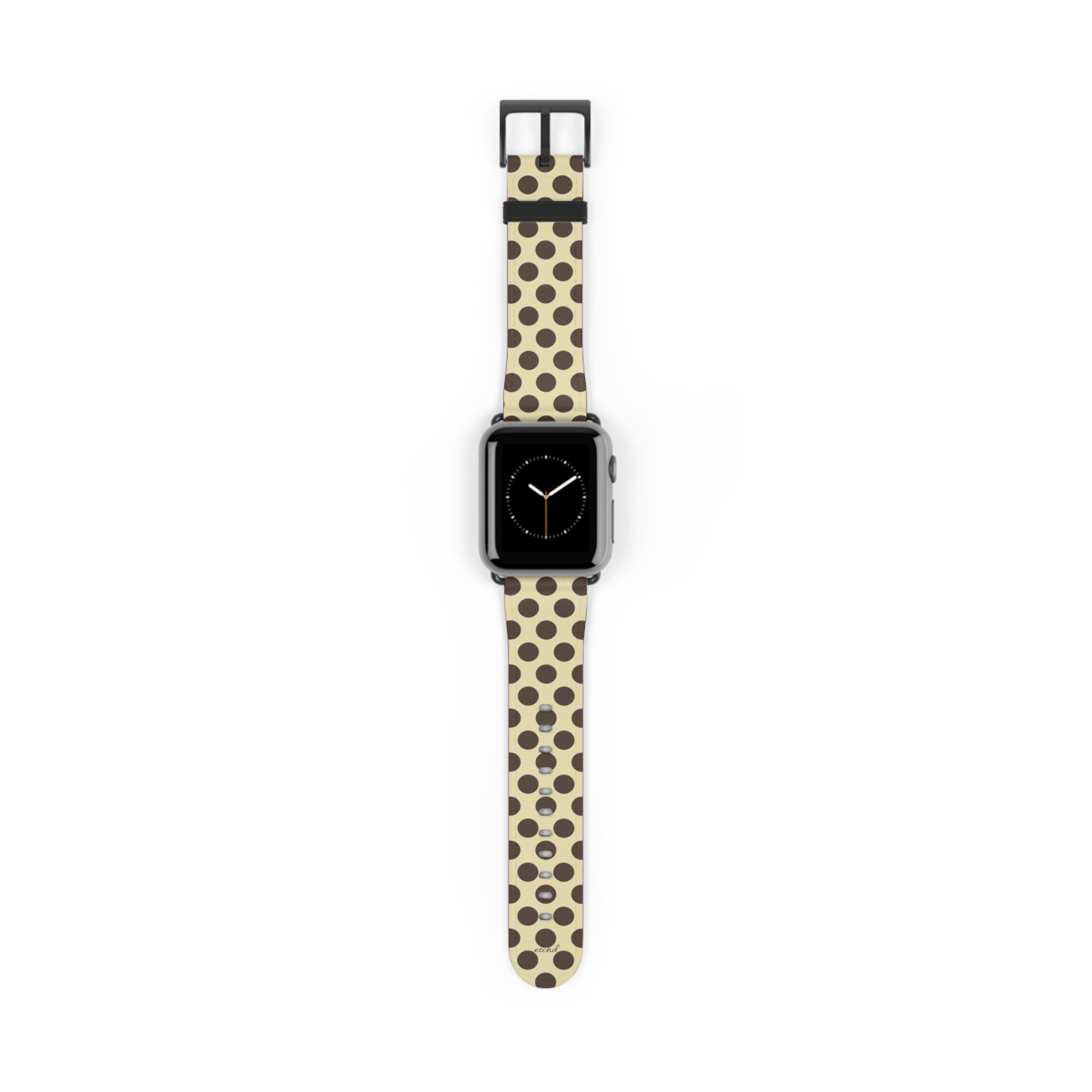 Butter Yellow And Brown Polka Dot Smartwatch Strap by etchd