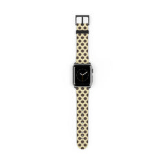 Butter Yellow And Brown Polka Dot Smartwatch Strap by etchd