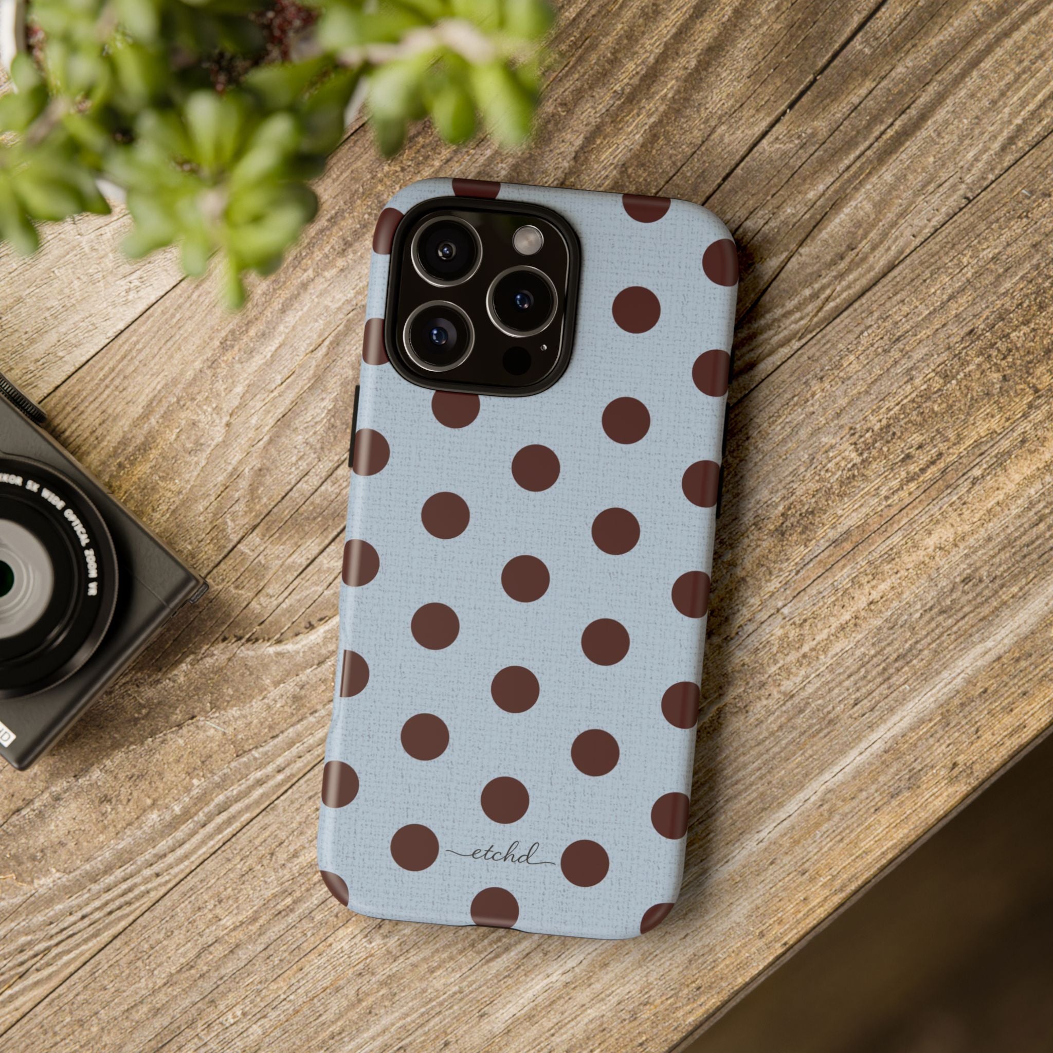 Blue & Cherry Polka Dot Phone Case by etchd, view 65