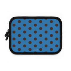 Espresso And Cerulean Polka Dot Laptop Sleeve by etchd, view 2